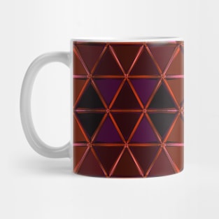 Geometric Kaleidoscope Triangle Orange Yellow and Pink Mug